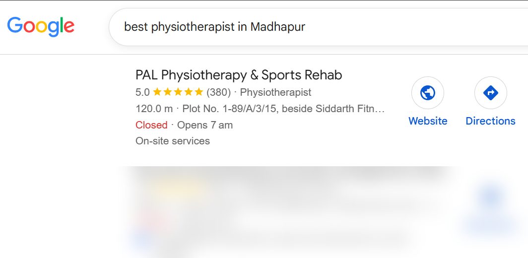 Madhapur - "best physiotherapist in Madhapur"