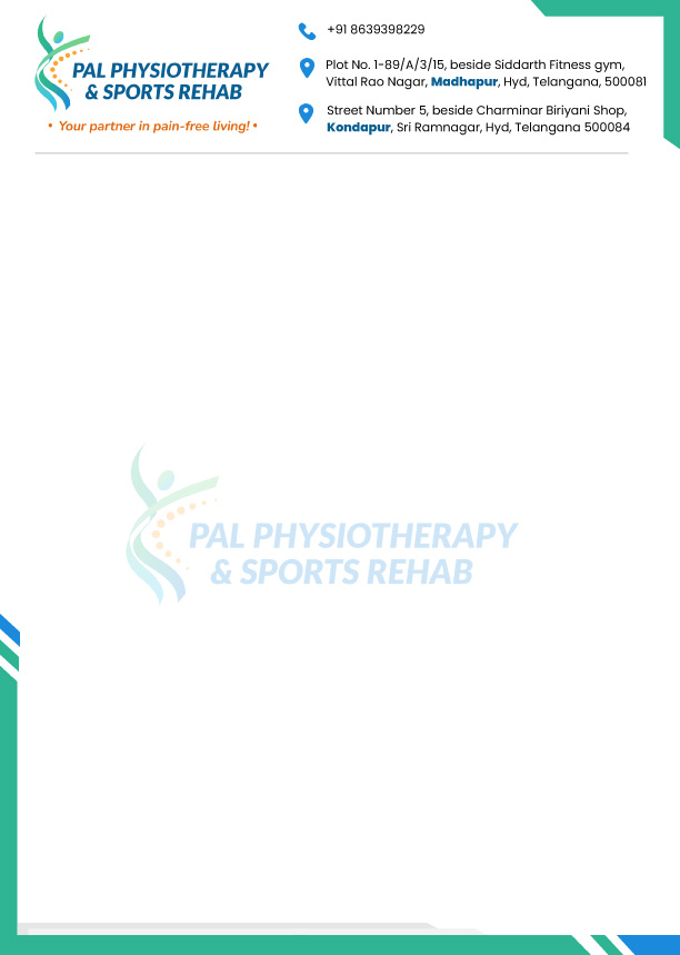 PAL Physiotherapy & Sports Rehab - Letterhead